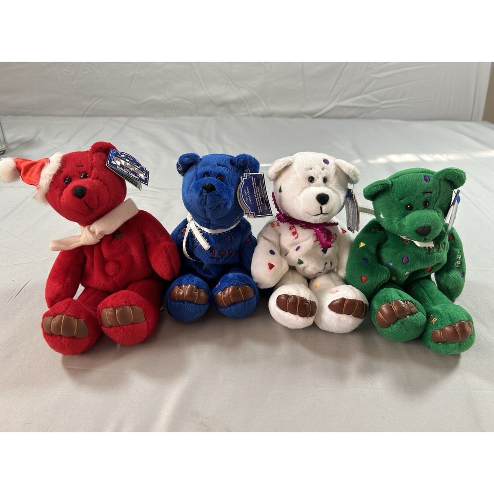 vintage salvinos bammers 1999‎ holiday teddy bears lot of 4